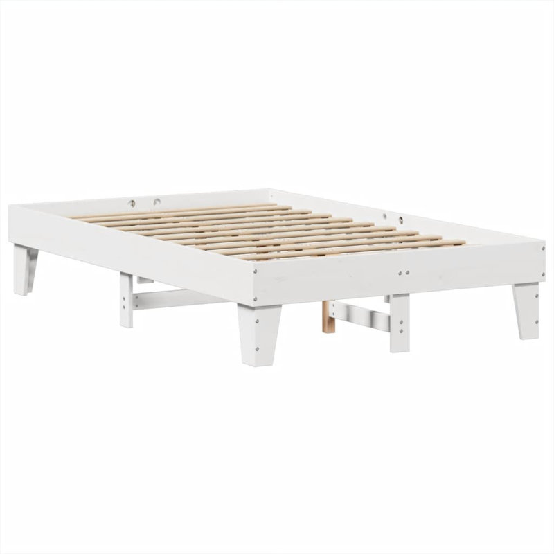 Solid Wood Bed Frame, Double (4'6), White