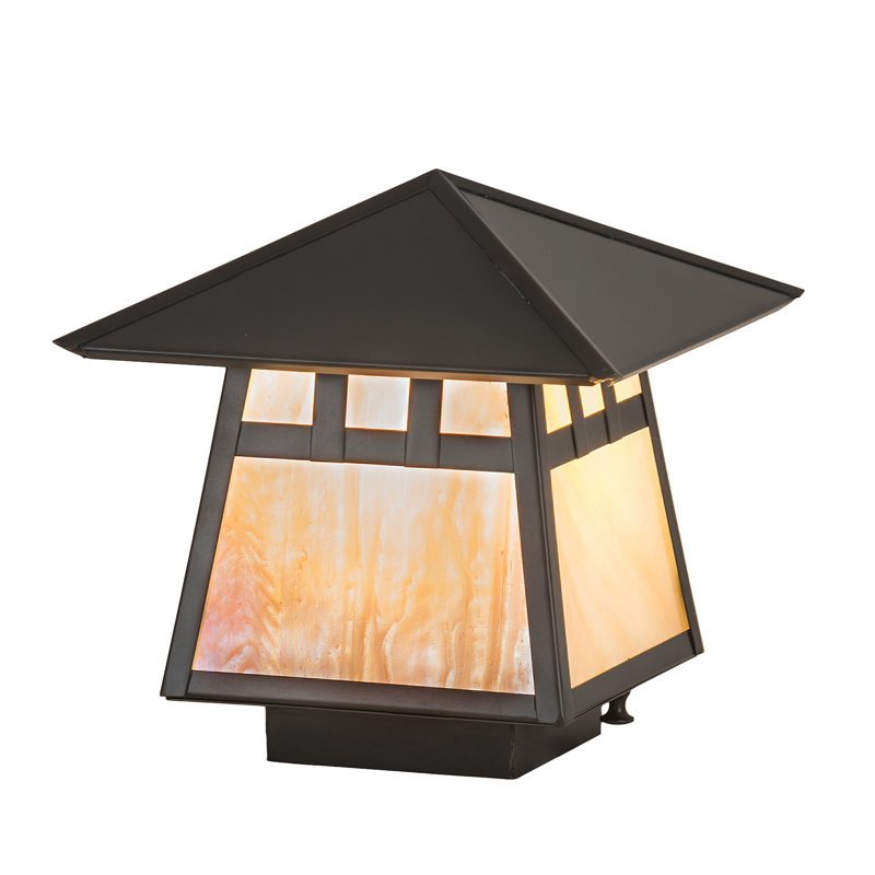 LED Fence Post Cap, Gray, 8" H x 11.25" W x 11.25" D