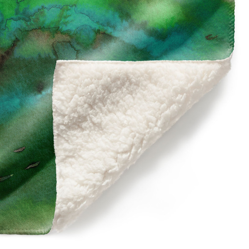 Couverture sherpa doux vert winter ondulations, l 68 po x L 80 po