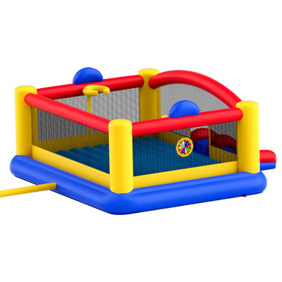 Inflatable Bounce House, Outdoor High Quality Playhouse Trampoline, Jumping Bouncer with Blower, Slide, and Storage Bag, Family Backyard Bouncy Castle, for Kid Ages 3–10 Years, 177x173x80 inch
