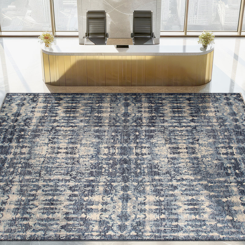 Wool Abstract Area Rug, Rectangle 2' x 3'