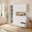 Ensemble de rangement modulaire en lin blanc de 78 po avec commode à 6 tiroirs et range-chaussures