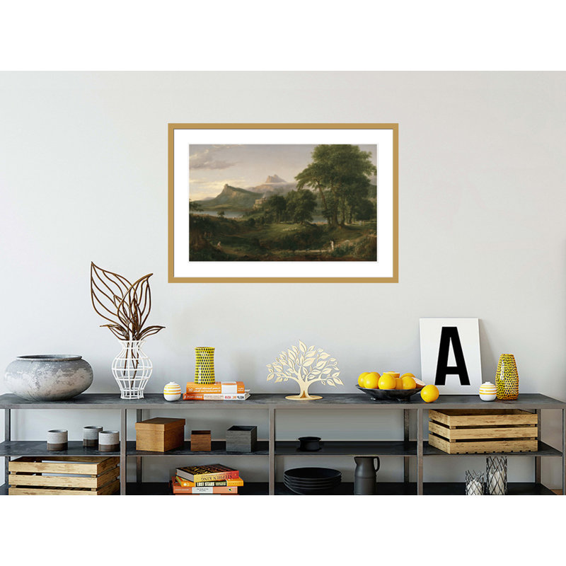 «The Course of Empire - The Arcadian or Pastoral State» par Thomas Cole, impression giclée encadrée, H 28,68 po x l 41,5 po