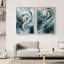 Art mural abstrait, ensemble de 2 reproductions d'art encadrées sur toile-118759217-118759227