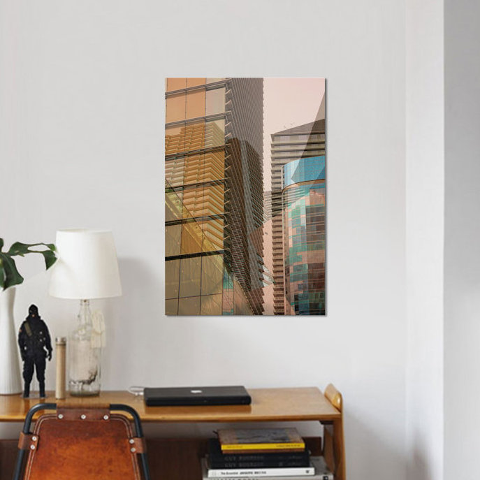 «Double Take I», impression sur toile, Papier avec cadre noir, Blanc, H 32 po x l 24 po x P 1 po