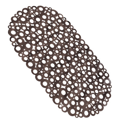 Tapis de douche en vinyle blanc antidérapant avec ventouses - 27 po x 15 po