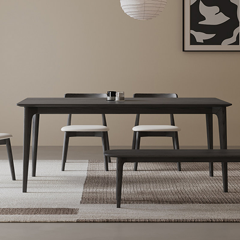 Miaja Ash Solid Wood Base Dining Table, 29.53" H x 70.87" L x 35.43" W
