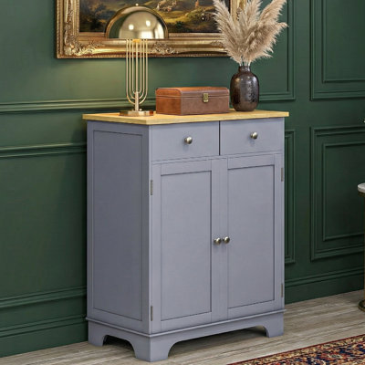 Sideboard Buffet Cabinet, Double Door Kitchen Cabinet, Coffee Bar Storage With 2 Drawers, Adjustable Shelf For Living Room And Hallway, Gray