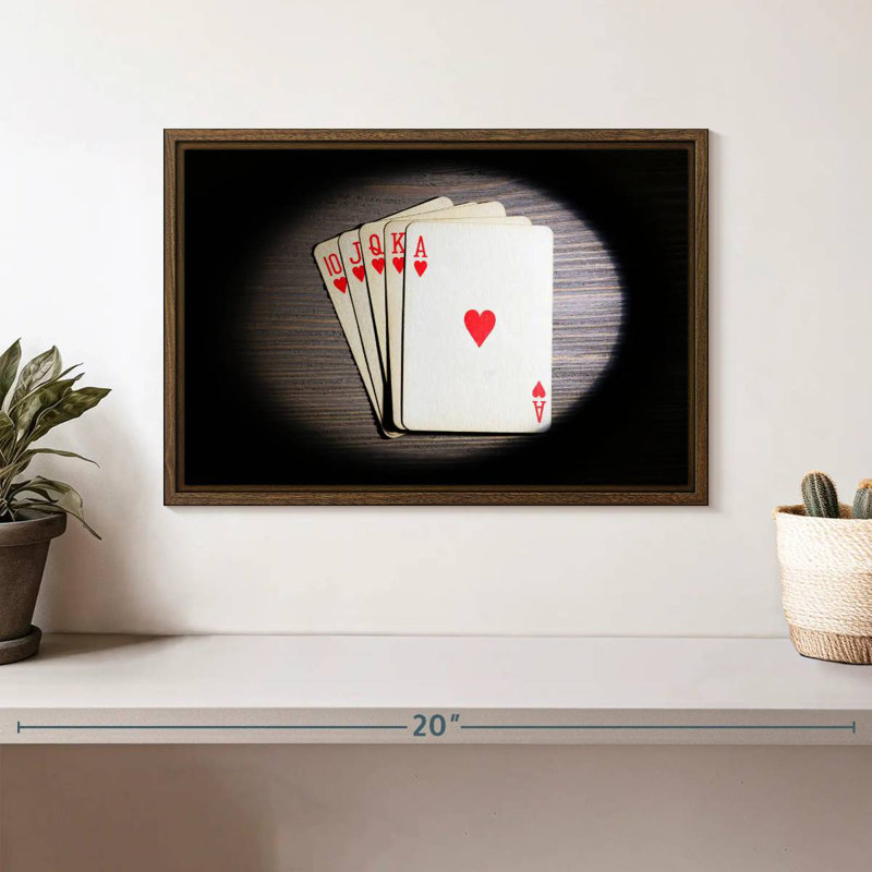 Poker Flush, 13 po x 9 po, Cadre flottant en noyer