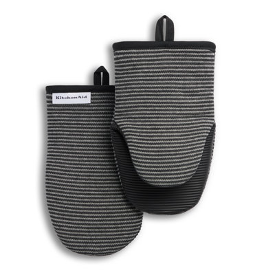 Kitchenaid Micro Rib Silicone Stripe Mini Oven Mitts, Set Of 2 |...