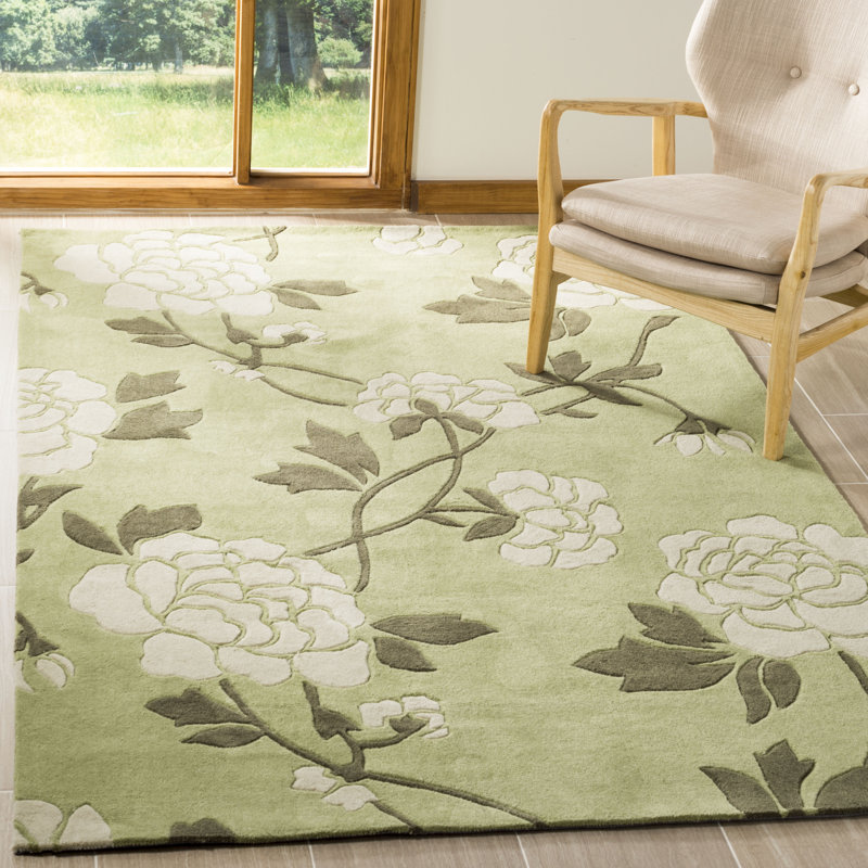 Rogelio Modern Art Hand Tufted Performance Floral Rug, Rectangle 8' x 10'