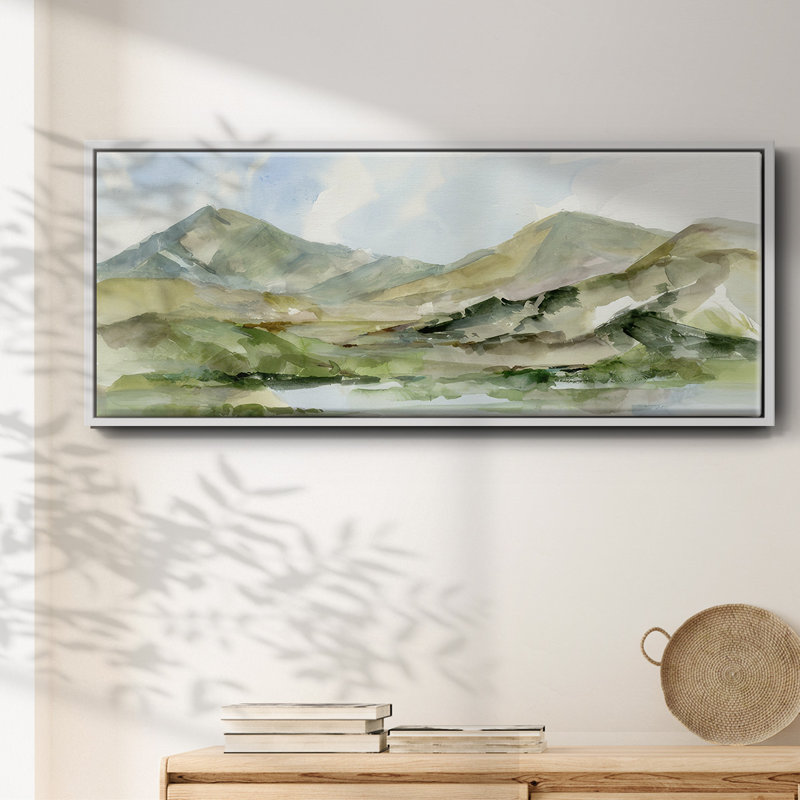 Serene Mountains II- Framed Canvas, 24" H x 60" W