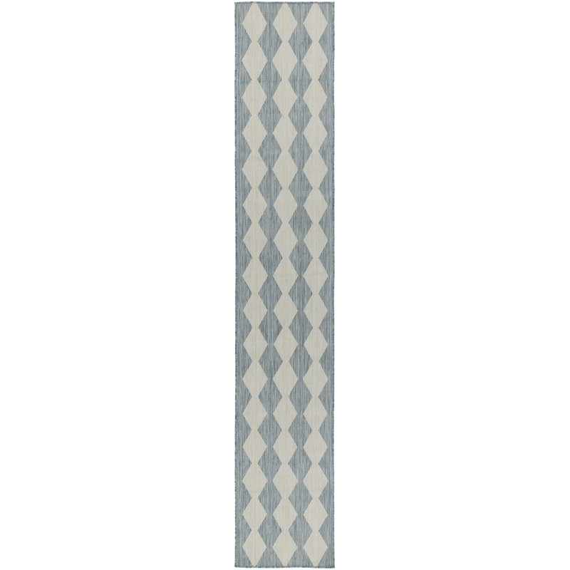 Positano Indoor / Outdoor Rug, Runner 2'2" x 12', Sky Blue
