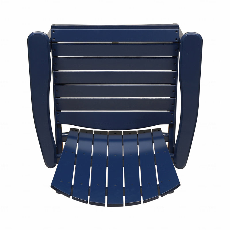 Set Of 2 Outdoor Adirondack Chair, Weather Resistant Acacia Wooden With Dining Design, Navy Blue