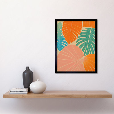 Tropic Monstera Leaf Jungle Pastel Botanic - Single Picture Frame Print