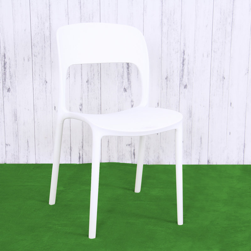 Chaise d'appoint empilable en plastique Casaleggio, Blanc