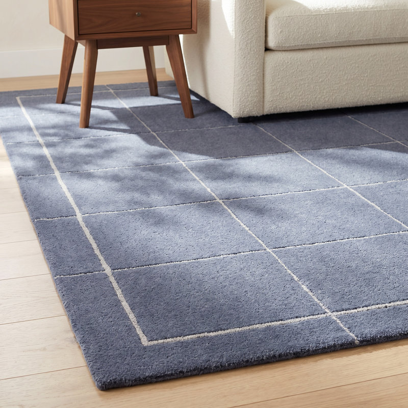 Mallory Blue Hand Tufted Area Rug, Rectangle 8' x 10'