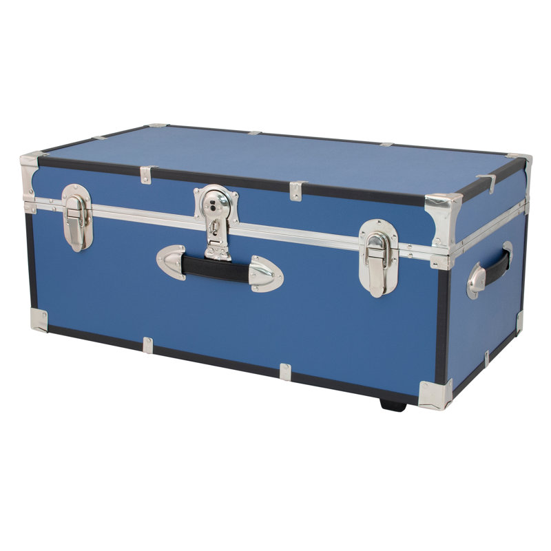 Lynne Manufactured Wood Camp Trunk / Footlocker, Misty Blue