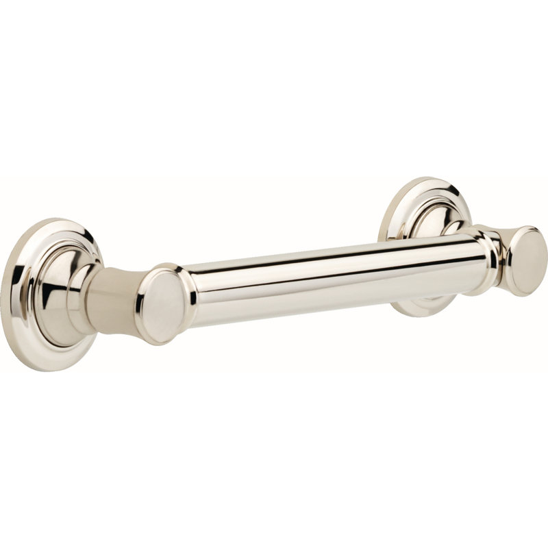 Bath Safety 12" Grab Bar, Brilliance Polished Nickel