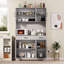 Armoire de cuisine 71 "avec station de charge, 8 tablettes réglables et 2 tiroirs-1070624048