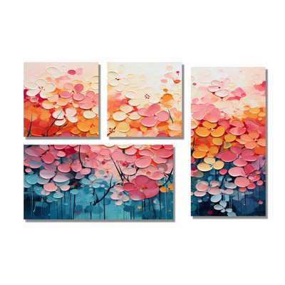 Coral Oasis I - Multi-Color Wall Art Set Of 4