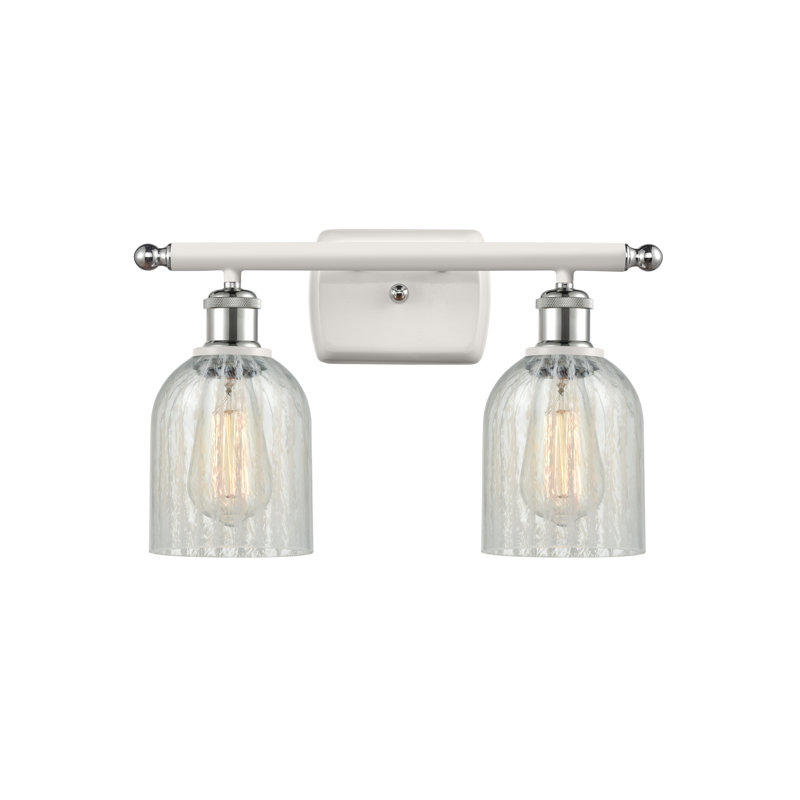 Éclairage de salle de bain à intensité variable 2 lumières Vella, Mouchette, Ampoule DEL 6 watts Vinage, Blanc / chrome poli