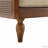 Rattan-Arm Chenille Sofa with Rubberwood Frame