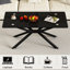 Table basse 39,37 "rectangulaire en verre trempé transparent, avec pieds en métal, table basse de salon-212059520-212059533
