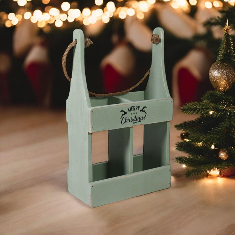 Annalisa 2 Bottle Tabletop Wine Bottle Rack, Green