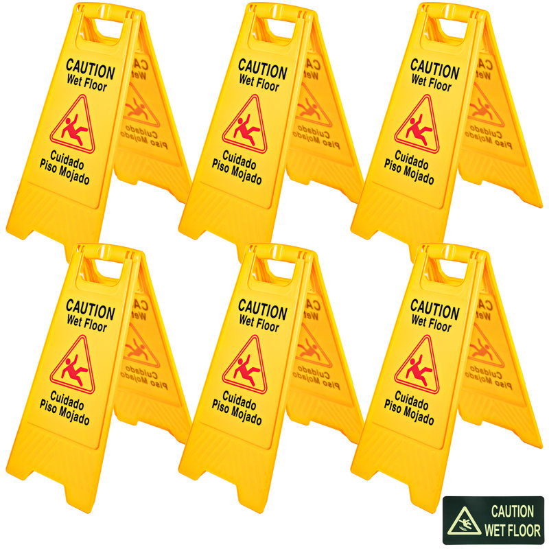 VEVOR 6 Pack Caution Wet Floor Signs Double Sided Caution Sign