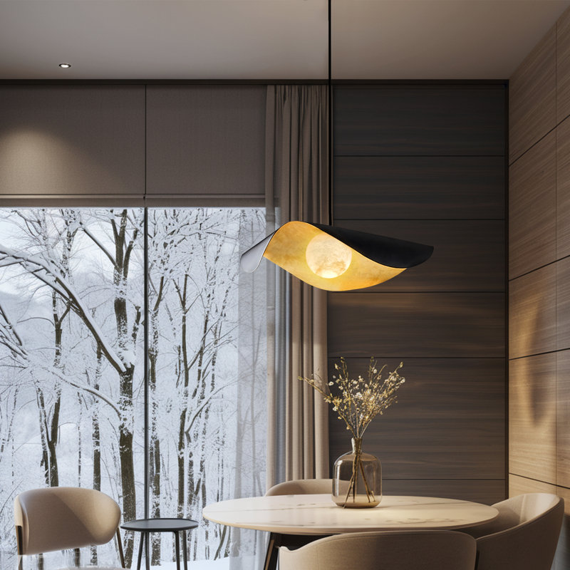 Luminaires suspendus albâtre en marbre noir Farmhouse