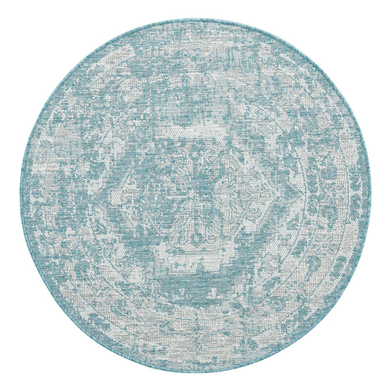 Oriental Indoor / Outdoor Rug, Round 4'