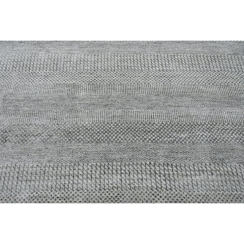 One-of-a-Kind Rectangle 12'1" x 15'1" Area Rug in Silver/Black