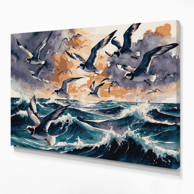 «Birds Wilson's Storm Petrel», art mural sur toile, H 20 po x l 30 po