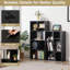 Bibliothèque simple 12 cubes, petite armoire de rangement avec tablettes ouvertes, ensemble de 2 bibliothèques-91084209