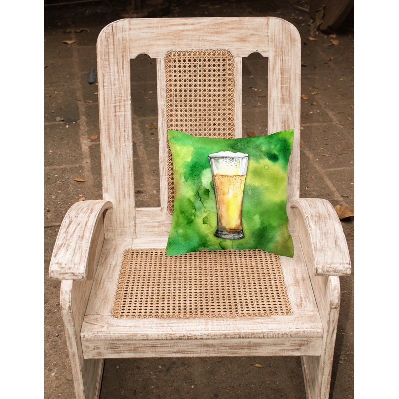 Coussin décoratif intérieur/extérieur bière, 18 po x 18 po
