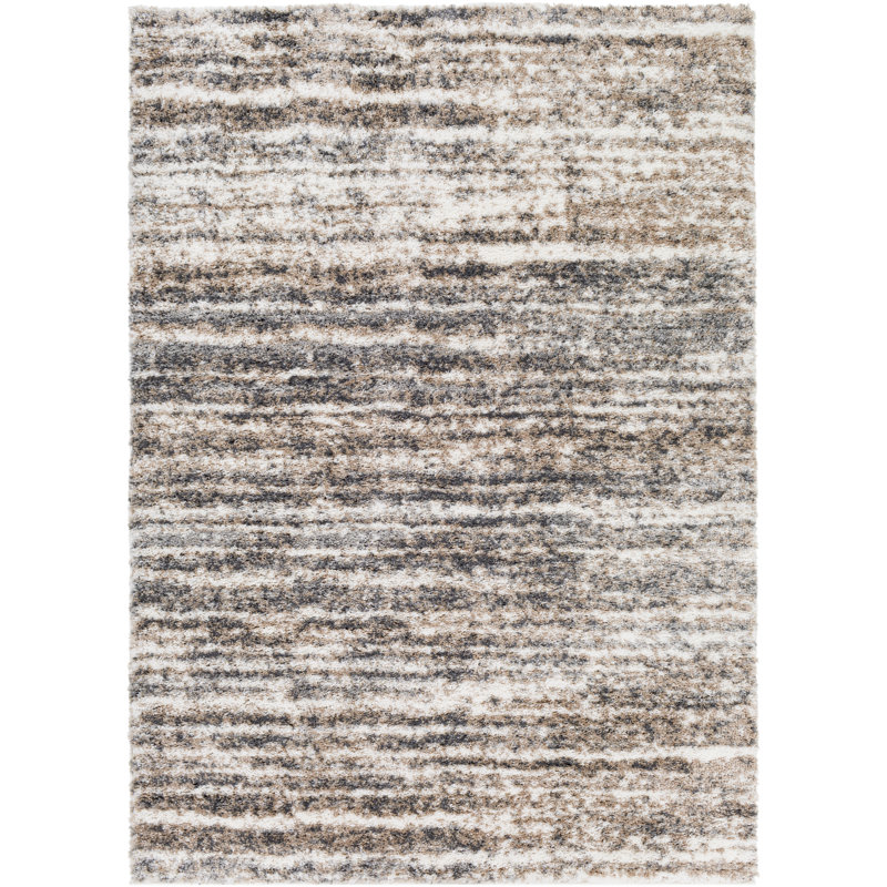 Tapis abstrait gris anthracite / crème Amabilia, Rectangle 2 pi x 3 pi