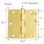 Charnières de porte 3 1/2 po à 3 1/2 po-21319262