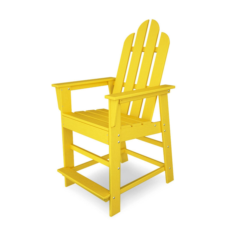 POLYWOOD Long Island Counter Chair, Lemon