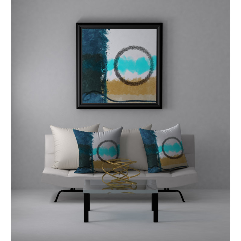 Abstract Throw Pillow, 18" H x 18" W