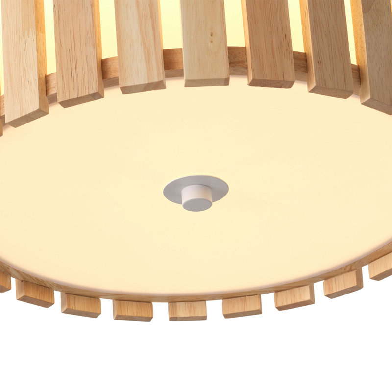 1-Lampadaire encastré en bois blanc à DEL dimmable