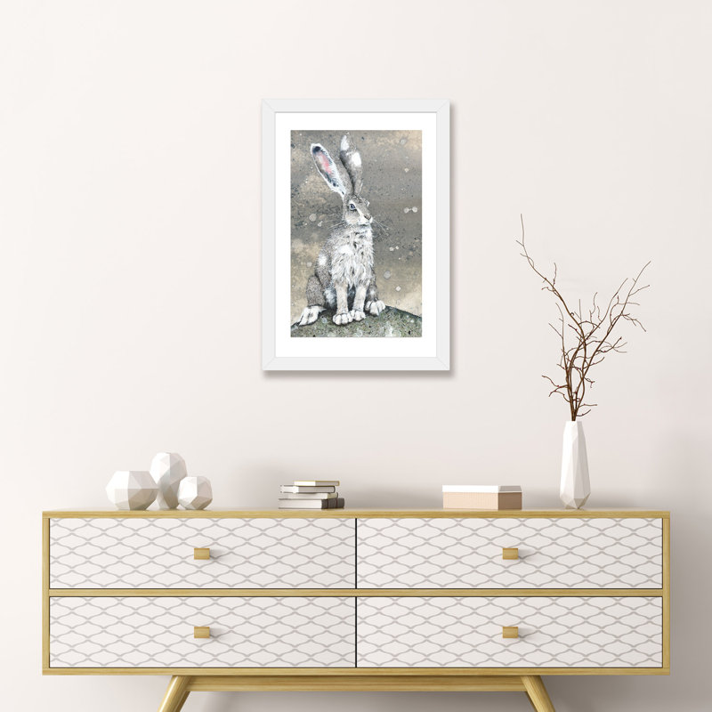 «Silver» - Impression encadrée sur papier, H 24 po x l 16 po x P 1 po, Papier beaux-arts encadré blanc