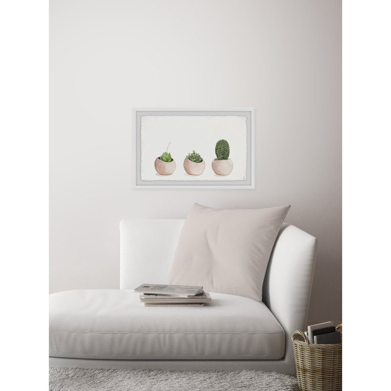 Pink Pots - Single Picture Frame Painting, 30 cm H x 46 cm W x 3.81 cm D