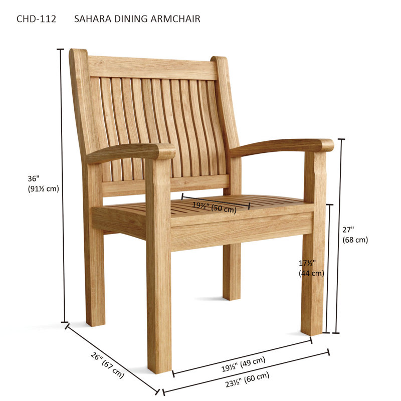 Sahara Outdoor Teak Dining Armchair