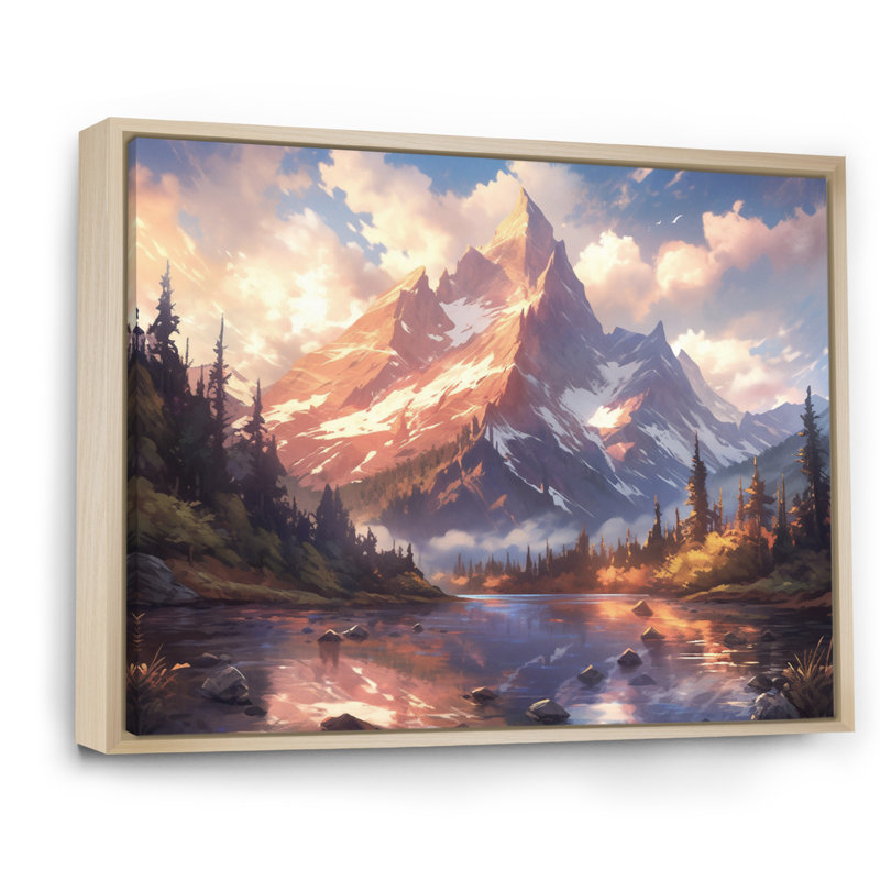 Impression sur toile Mountain View Bliss I - campagne, Cadre naturel flottant, H 12 po x l 20 po x P 1 po
