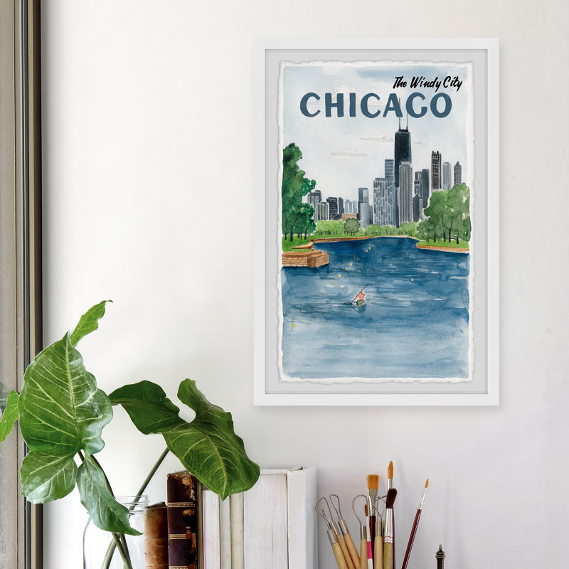 The Windy City, Chicago - cadre photo, reproduction d'art sur papier, H 30 po x l 20 po x P 1,5 po