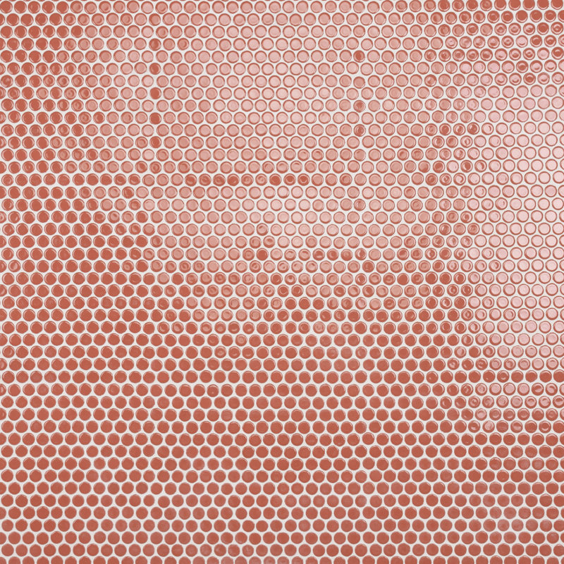 Hudson Penny Round .80" x .80" Porcelain Penny Round Mosaic Wall & Floor Tile, Vermilion