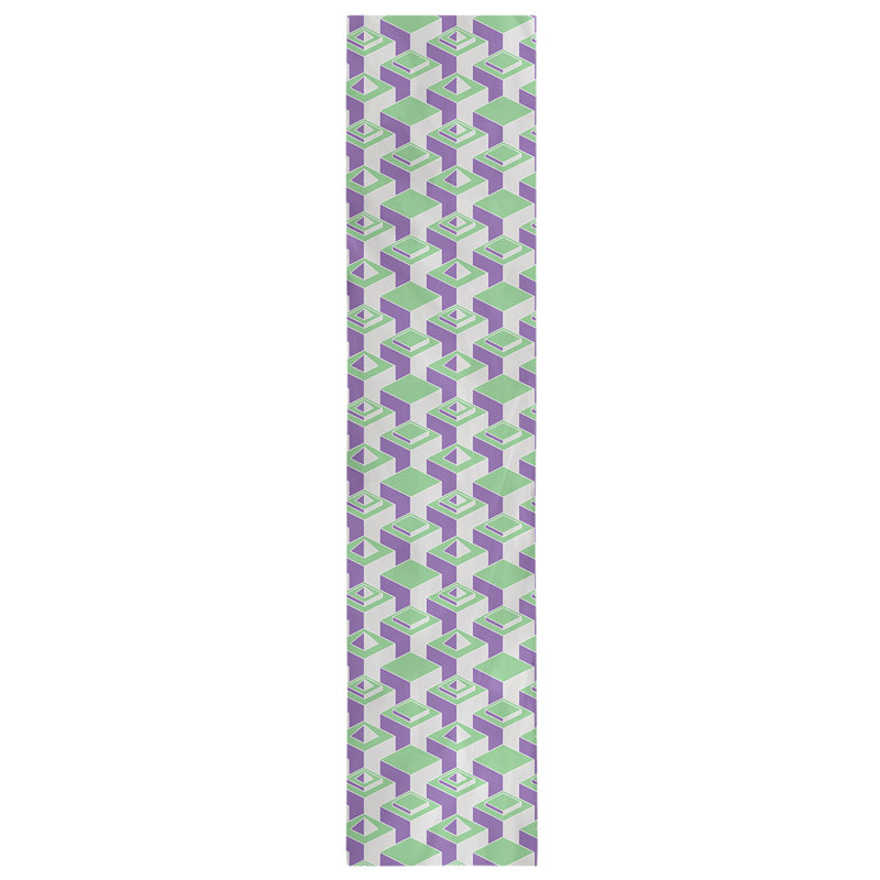 Chemin de table Classic Skyscrapers, 16 po x 90 po, Vert clair / Mauve