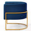 Chaise d'appoint Classy en velours bleu marine avec fabrication en métal fiable-118281620-118281621