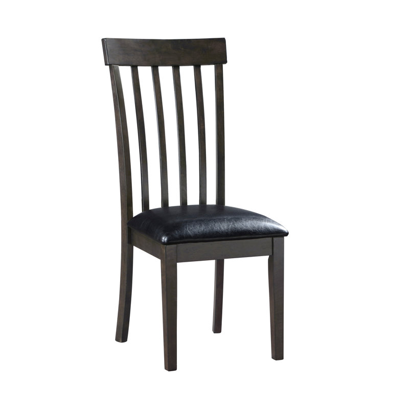 Ensemble de 2 chaises à finition espresso avec revêtement en similicuir noir
